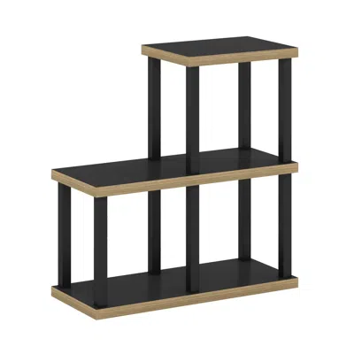 Furinno Turn-n-tube No Tools 3-cube Decorative Display Shelf, Americano/black