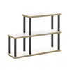 Furinno Turn-n-tube No Tools 3-tier Ladder Decorative Display Shelf, Solid White/black