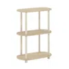 Furinno Turn-n-tube No Tools 3-tier Modern Oval Side Display Rack, Bauhaus Oak/beige