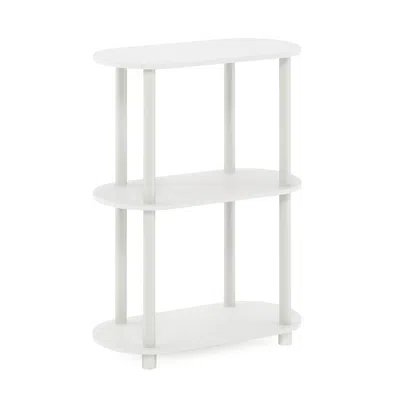 Furinno Turn-n-tube No Tools 3-tier Modern Oval Side Display Rack, White/virgin White
