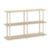 Furinno Turn-n-tube No Tools 3-tier Modern Rectangle Side Display Rack, Bauhaus Oak/beige