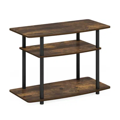 Furinno Turn-n-tube No Tools 3-tier Tv Stands, Amber Pine/black