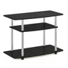 Furinno Turn-n-tube No Tools 3-tier Tv Stands, Americano/chrome