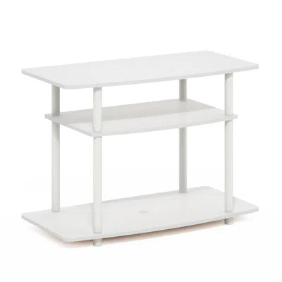 Furinno Turn-n-tube No Tools 3-tier Tv Stands, White/white