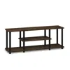 Furinno Turn-n-tube No Tools 3d 3-tier Entertainment Tv Stands, Columbia Walnut/black