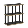 FURINNO TURN-N-TUBE NO TOOLS 4-CUBE DECORATIVE DISPLAY SHELF, AMERICANO/BLACK