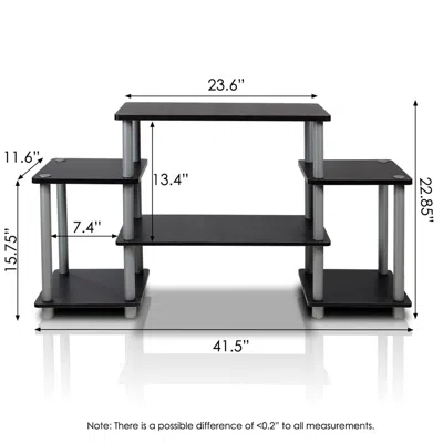 Furinno Turn-n-tube No Tools Entertainment Center, Black/grey In Blue
