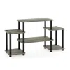 Furinno Turn-n-tube No Tools Entertainment Center, French Oak/black