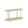 Furinno Turn-n-tube No Tools Modern Oval Side Table, Bauhaus Oak/beige