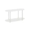 Furinno Turn-n-tube No Tools Modern Oval Side Table, White/virgin White