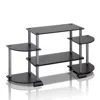 Furinno Turn-n-tube Roundedecorner Tv Entertainment Center, Black/grey