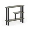 Furinno Turn-n-tube Slim Space Saving Storage Rack, French Oak Grey/black