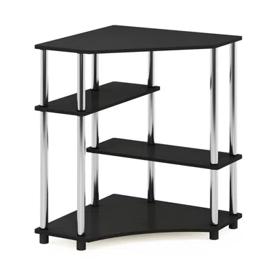 Furinno Turn-n-tube Space Saving Corner Desk With Shelves In Black