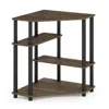 Furinno Turn-n-tube Space Saving Corner Desk With Shelves, Columbia Walnut/black