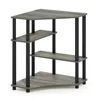 Furinno Turn-n-tube Space Saving Corner Desk With Shelves, French Oak Grey/black