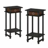 Furinno Turn-n-tube Tall Nightstand With Bin, Espresso/brown, Set Of 2