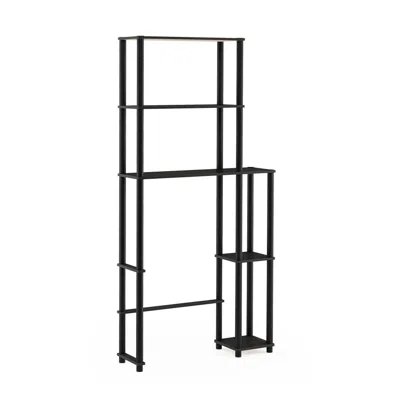 Furinno Turn-n-tube Toilet Space Saver With 5 Shelves, Espresso/black, 17050ex/bk In Blue