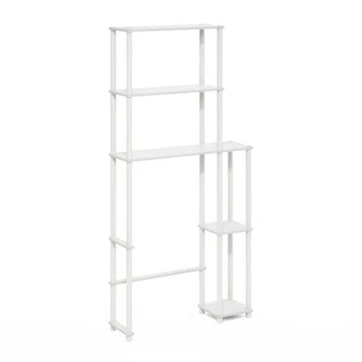 Furinno Turn-n-tube Toilet Space Saver With 5 Shelves, White/white