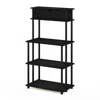 Furinno Turn-n-tube Toolless Storage Shelf With Top Cabinet, Americano/black