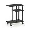 Furinno Turn-n-tube U Shape Sofa Side Table With Casters, Espresso/black
