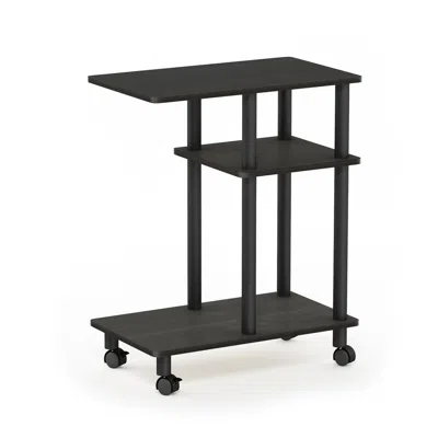 Furinno Turn-n-tube U Shape Sofa Side Table With Casters, Espresso/black