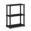 Furinno Turn-s-tube 3-tier Compact Multipurpose Shelf Display Rack With Square Tube, Espresso/black