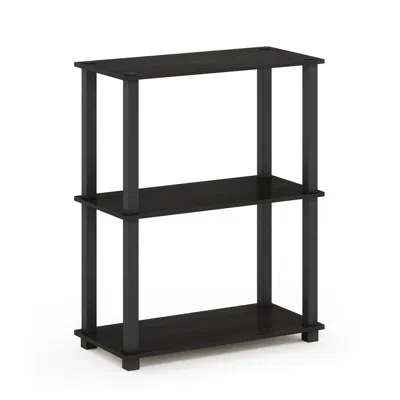 Furinno Turn-s-tube 3-tier Compact Multipurpose Shelf Display Rack With Square Tube, Espresso/black