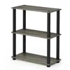 Furinno Turn-s-tube 3-tier Compact Multipurpose Shelf Display Rack With Square Tube, French Oak Grey/black,