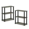 Furinno Turn-s-tube 3-tier Compact Multipurpose Shelf Display Rack With Square Tube, French Oak Grey/black,