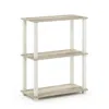 Furinno Turn-s-tube 3-tier Compact Multipurpose Shelf Display Rack With Square Tube, Sonoma Oak/white