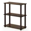 Furinno Turn-s-tube 3-tier Compact Multipurpose Shelf Display Rack With Square Tube, Walnut/brown, 18025wn/b