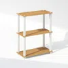 Furinno Turn-s-tube 3-tier Multipurpose Bookcase, Shelf Display Rack In Brown