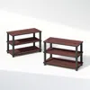 Furinno Turn-s-tube 3-tier Multipurpose Standing Shelves, Dark Cherry/black, Set Of 2 In Brown
