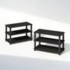 Furinno Turn-s-tube 3-tier Multipurpose Standing Shelves, Espresso/black, Set Of 2 In Black