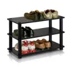 Furinno Turn-s-tube 3-tier Shoe Rack, Espresso/black