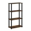 Furinno Turn-s-tube 4-tier Multipurpose Shelf Display Rack With Square Tube, Amber Pine/black