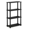 Furinno Turn-s-tube 4-tier Multipurpose Shelf Display Rack With Square Tube, Americano/black