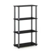 Furinno Turn-s-tube 4-tier Multipurpose Shelf Display Rack With Square Tube, Black/grey