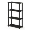 Furinno Turn-s-tube 4-tier Multipurpose Shelf Display Rack With Square Tube, Espresso/black, 18028ex/bk