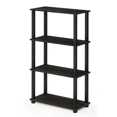 Furinno Turn-s-tube 4-tier Multipurpose Shelf Display Rack With Square Tube, Espresso/black, 18028ex/bk