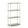 Furinno Turn-s-tube 4-tier Multipurpose Shelf Display Rack With Square Tube, Sonoma Oak/white