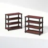 Furinno Turn-s-tube 4-tier Multipurpose Standing Shelves, Dark Cherry/black, Set Of 2 In Brown