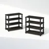 Furinno Turn-s-tube 4-tier Multipurpose Standing Shelves, Espresso/black, Set Of 2 In Black