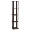 Furinno Turn-s-tube 5-tier Corner Square Rack Display Shelf With Square Tube, Walnut/brown, 18026wn/br