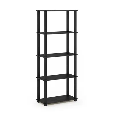 Furinno Turn-s-tube 5-tier Multipurpose Shelf Display Rack With Square Tubes, Americano/black