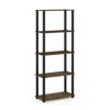 Furinno Turn-s-tube 5-tier Multipurpose Shelf Display Rack With Square Tubes, Columbia Walnut/black