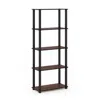 Furinno Turn-s-tube 5-tier Multipurpose Shelf Display Rack With Square Tubes, Dark Cherry/black