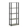 Furinno Turn-s-tube 5-tier Multipurpose Shelf Display Rack With Square Tubes, French Oak Grey/black