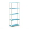 Furinno Turn-s-tube 5-tier Multipurpose Shelf Display Rack With Square Tubes, Light Blue/white