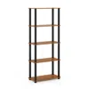 Furinno Turn-s-tube 5-tier Multipurpose Shelf Display Rack With Square Tubes, Light Cherry/black